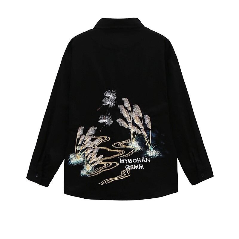 サブカル 服 地雷系 通販 長袖 シャツ レトロ 刺繍 中華風 チャイナ服 中華服 タンポポ 闇かわいい 大人ゴシック