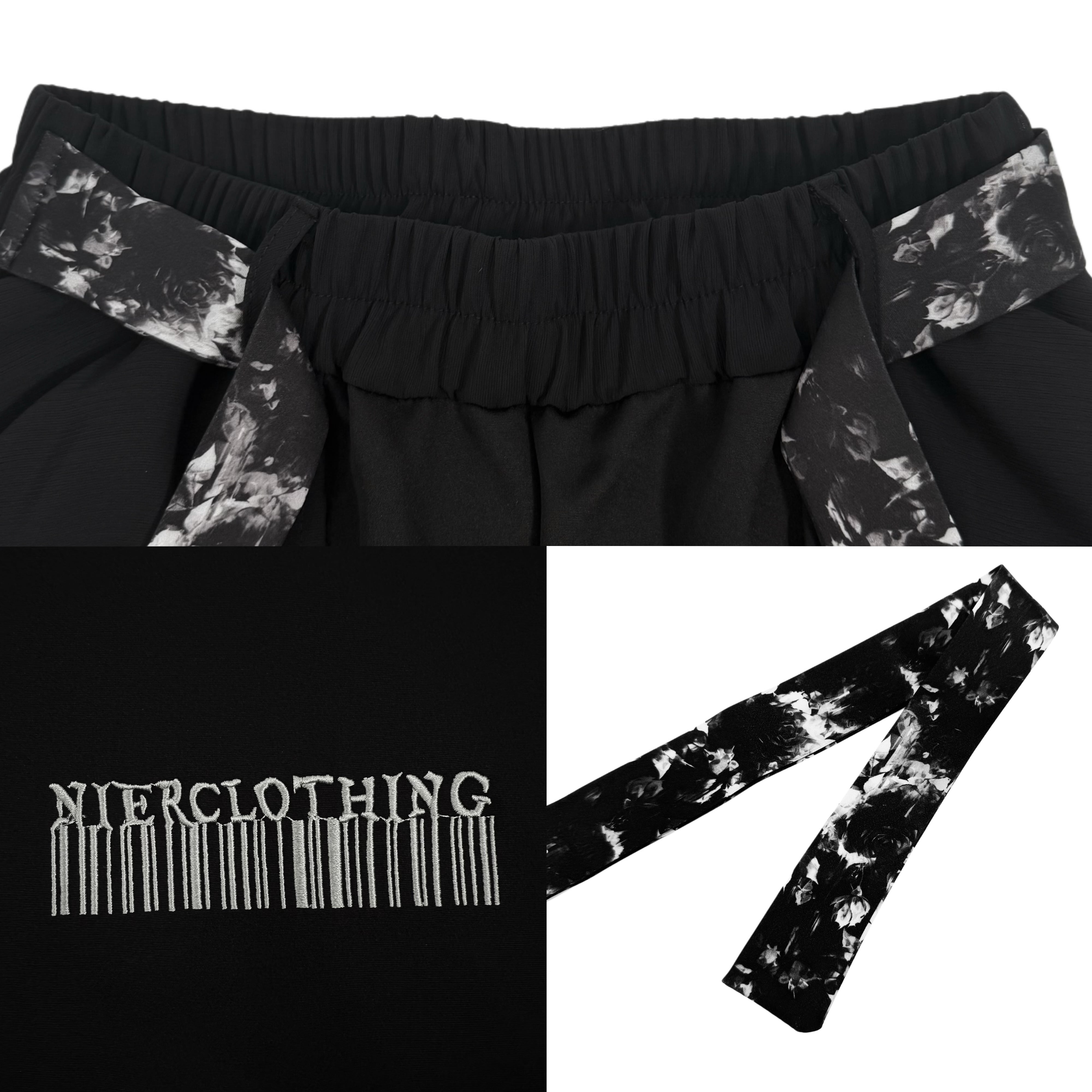 FLAP LAYERED ZIP WIDE PANTS【SHADOW ROSE STRAP】 | NIER CLOTHING