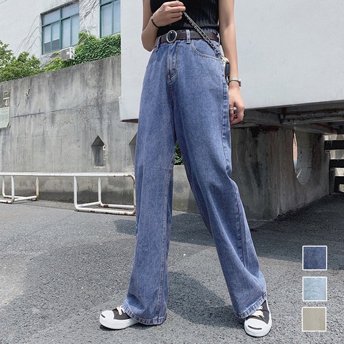 【日本倉庫即納】 デニムパンツ レディースストレートパンツ