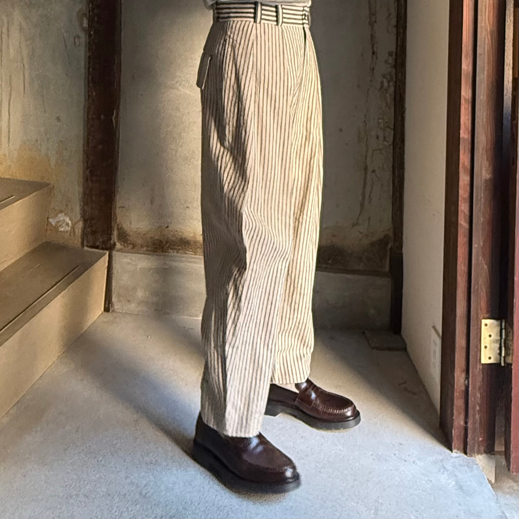 ROGGYKEI／ロギーケイ RK PT-02 ストライプテーパードパンツ sizeS