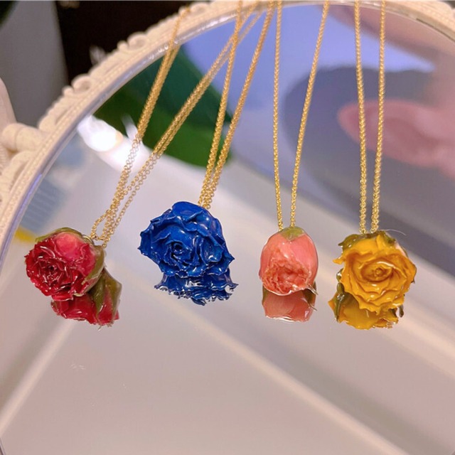 ひとひらの祈り - ローズドロップネックレス♥A6