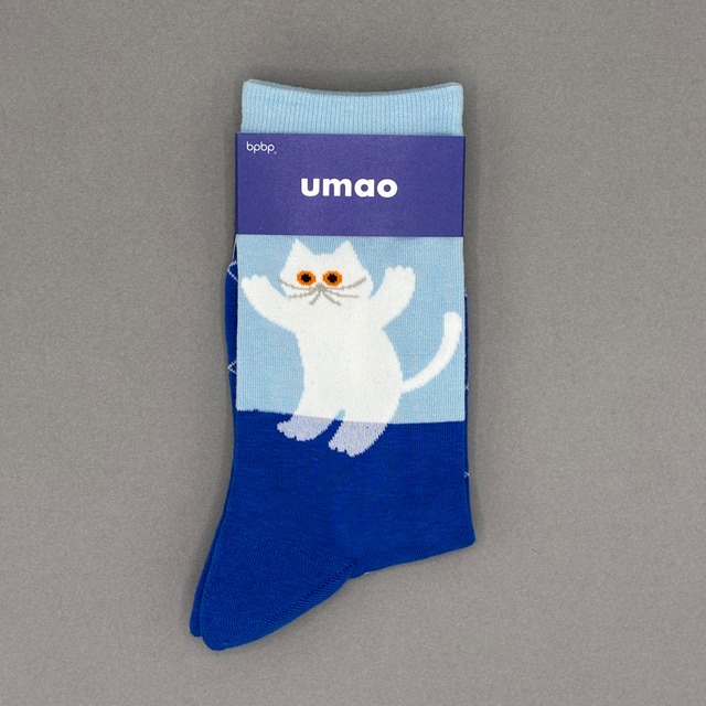 【UMAO】SOCKS  WHITE CAT HOME   家の中の白猫 ソックス