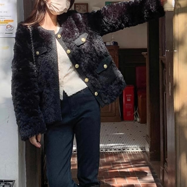 ゴールドボタンファーコート A2459 | Life365