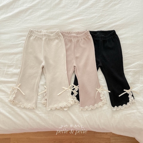 【即納】<petit&petit>  Celly lace trumpet pants