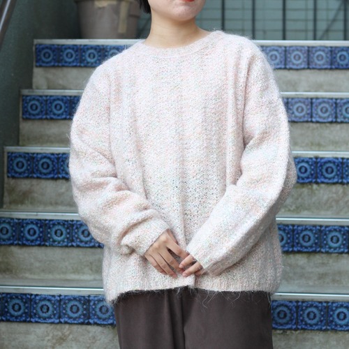 EU VINTAGE DESIGN MOHAIR OVER KNIT/ヨーロッパ古着デザインモヘアオーバーニット