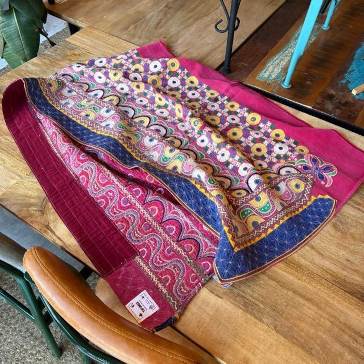 INDIA Vintage Rabari embroidered fabric 60×180cm 25000-2