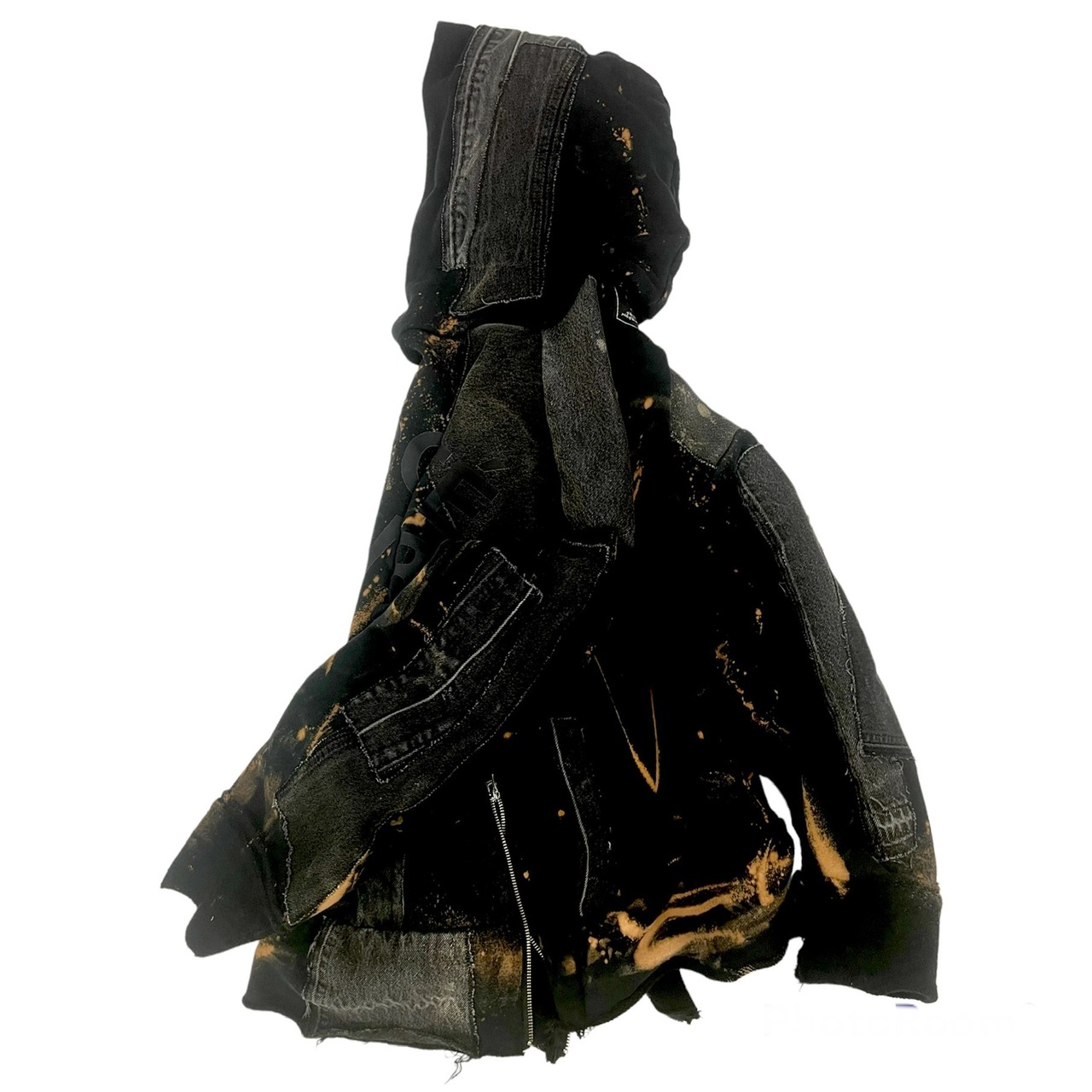 【 hoodie37】 Remake Hoodie black × denim