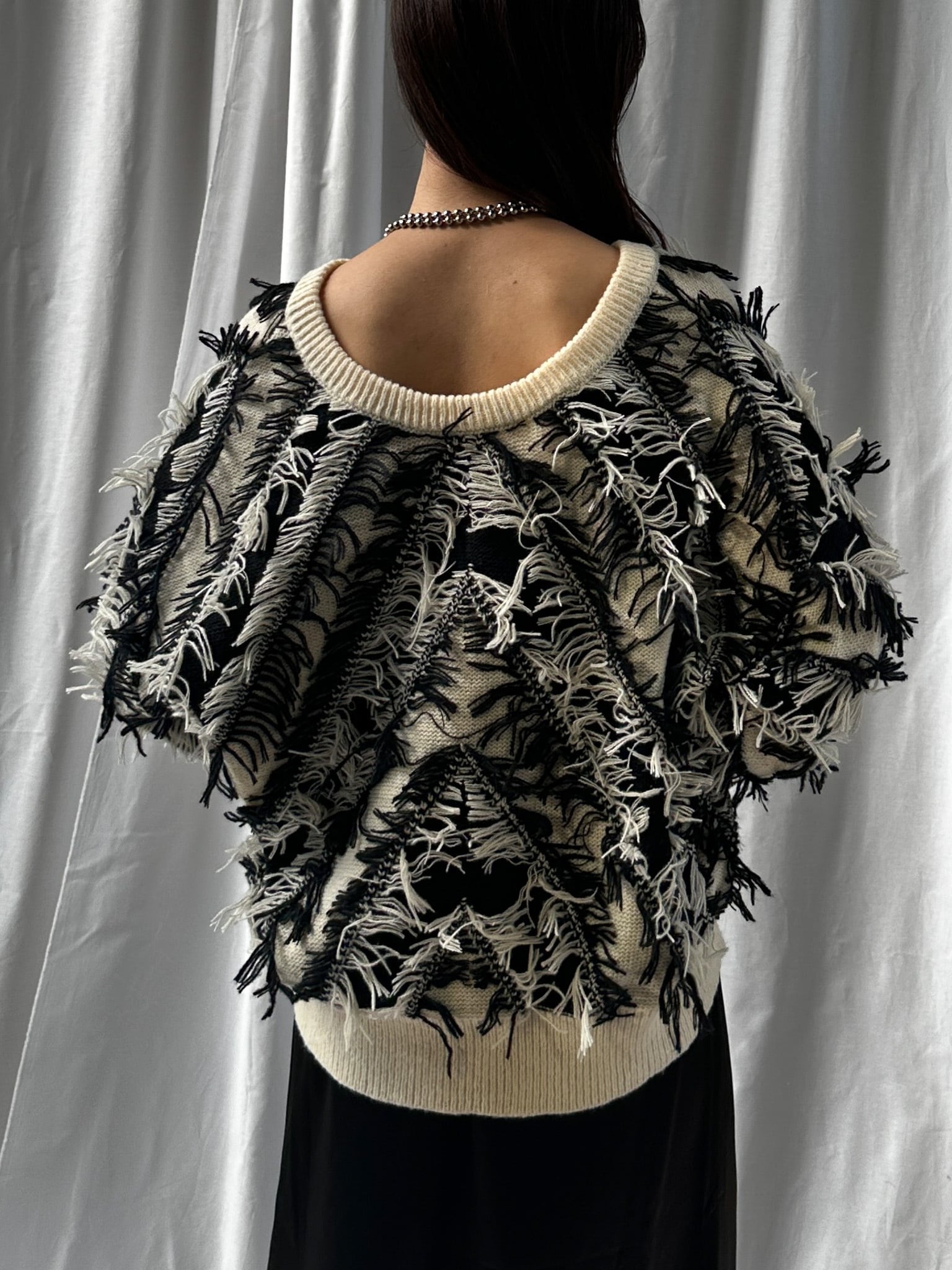 2WAY SHAGGY KNIT TOP(ﾂｰｳｪｲｼｬｷﾞｰﾆｯﾄﾄｯﾌﾟｽ）【5541102】select by Bab