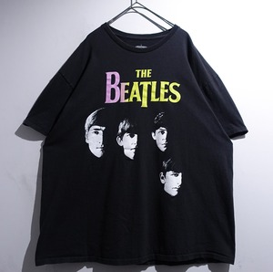 "THE BEATLES" Black Print Design Band T-Shirt