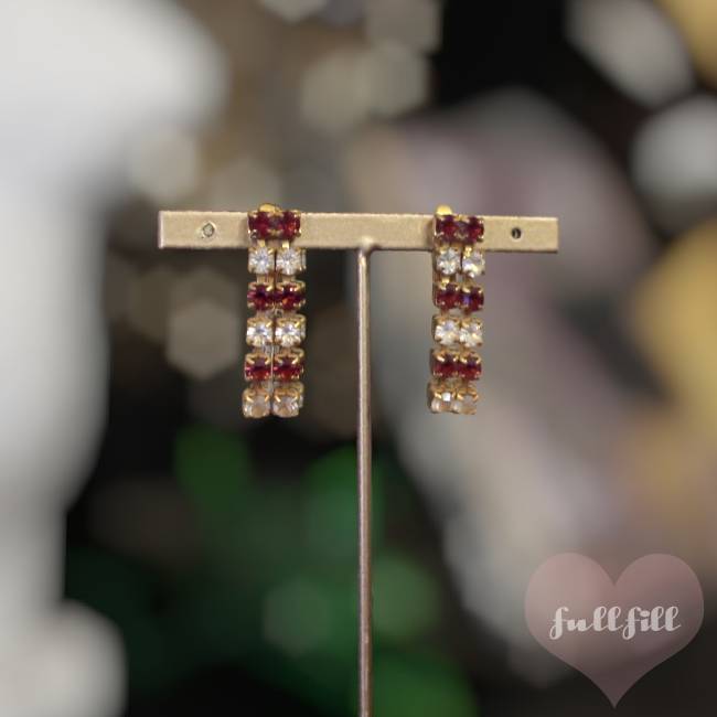 Trifari ヴィンテージラインストーンイヤリング アメリカ TRIFARI