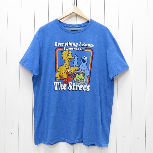 SESAME STREET セサミストリート プリントTシャツ ブルー メンズ XLサイズ