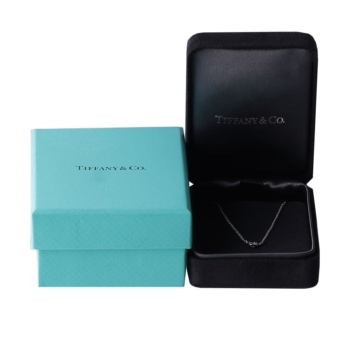 【新品仕上げ済 シリアルあり】ティファニー バイザヤード ネックレス 約0.2ct PT950 枠5.0mm 箱 TIFFANY【9843】