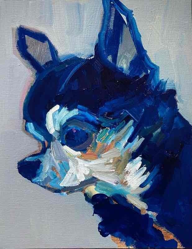 OIL COLOUR | 油彩画 #現代アート #犬 #猫