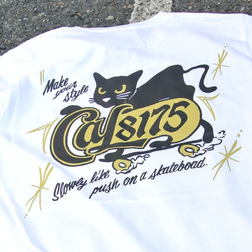 CAL8175 "Push the CAT" Pocket T-Shirt ／ホワイト