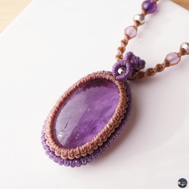 【少し訳あり価格】アメジストのマクラメネックレス - Lavender field -