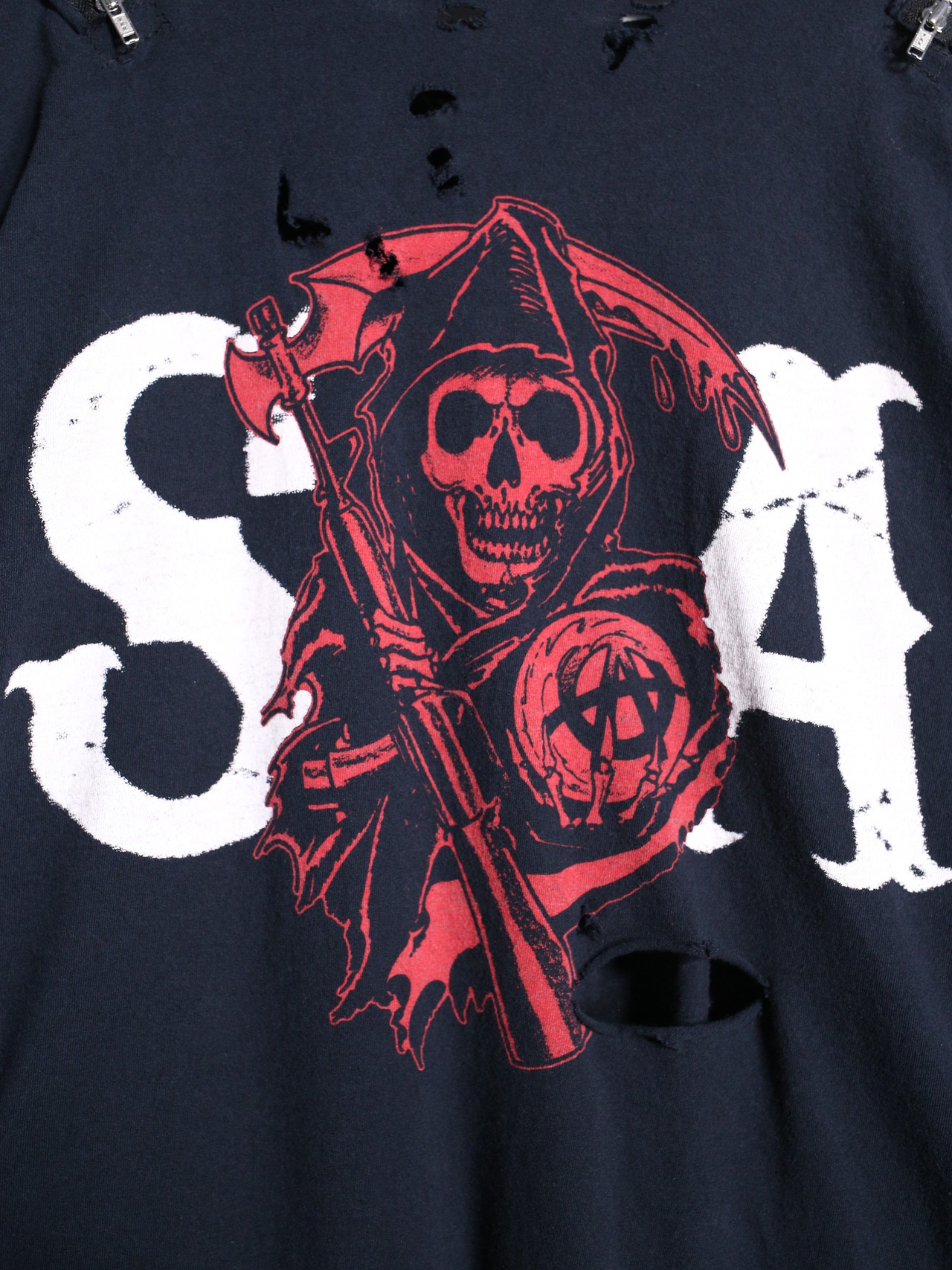 REMAKE / zip and boro custom punk l/s tee - 19