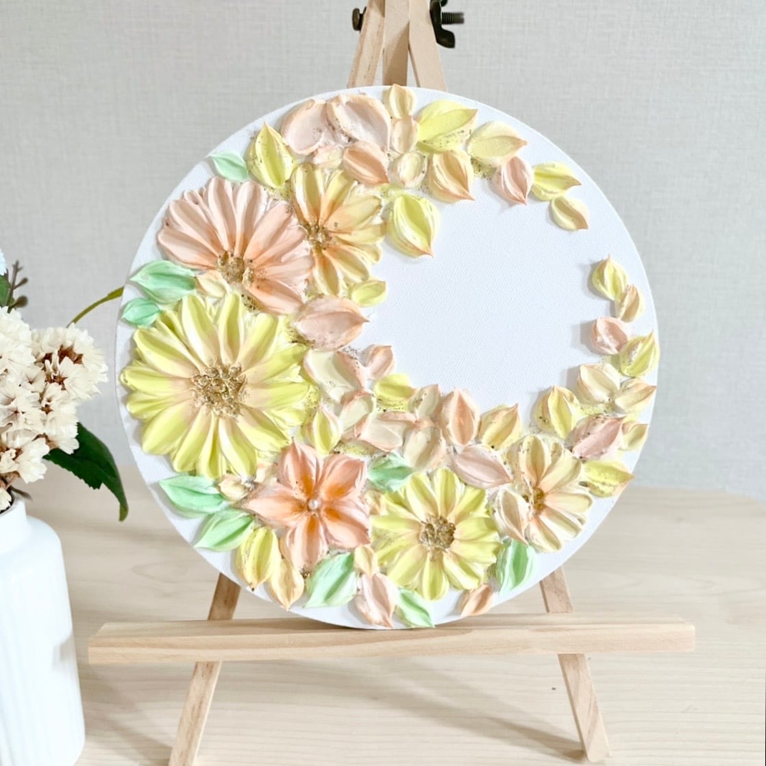 「白夜に舞う」27.3×22㎝　花のテクスチャーアート　蝶のアート　玄関飾り 白夜に舞う」27.3×22㎝ 花のテクスチャーアート 蝶のアート 玄関飾り