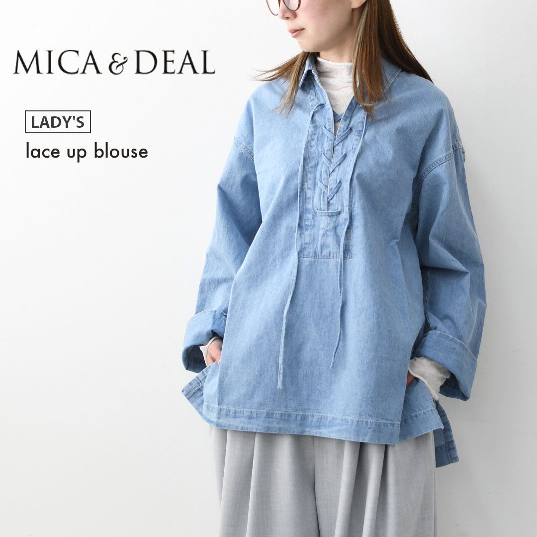 MICA&DEAL [マイカアンドディール] lace up blouse [0126101029