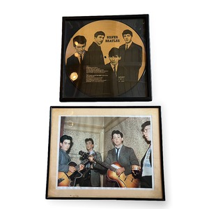 【ヴィンテージ 80's ビートルズ SILVER BEATLES ピクチャーディスク＆プリントポスターセット】
