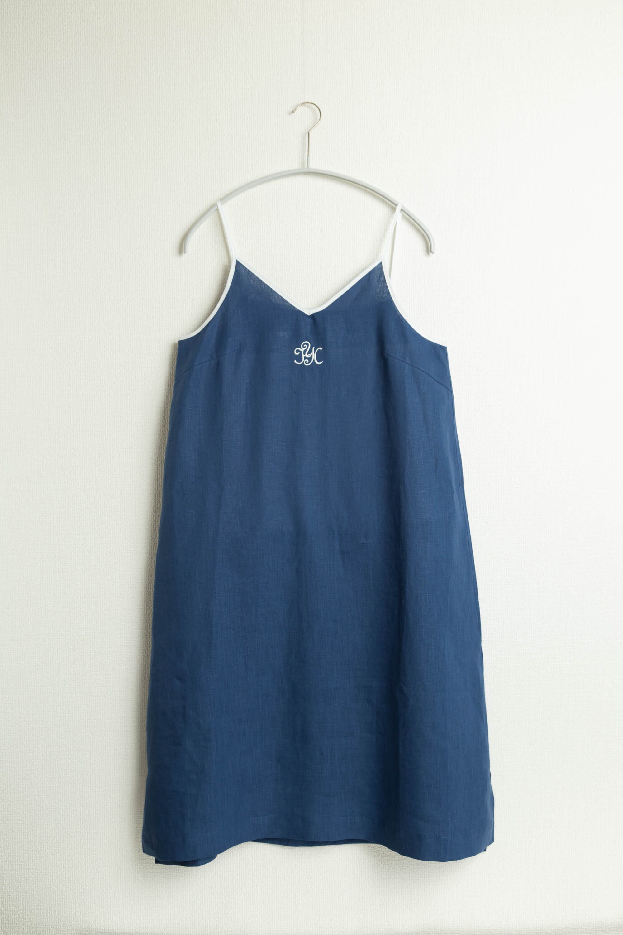 キャミソールワンピース ｲﾝﾃﾞｨｺﾞﾌﾞﾙｰ（ﾊｰﾄﾞﾏﾝｽﾞﾘﾈﾝ100％） | リネンの