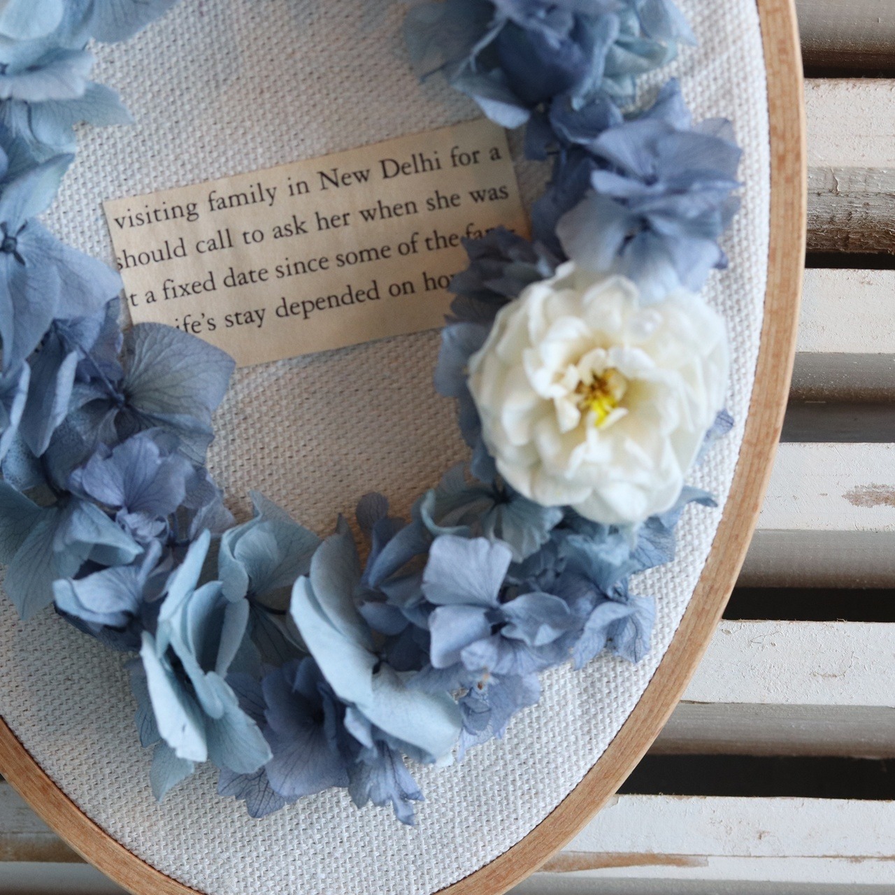 カレイドフレームオーバル　アジサイ　シャビースタイル　お誕生日、結婚記念日、開店お祝い、プレゼント