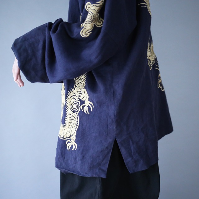 "刺繍×龍" loose silhouette special china shirt