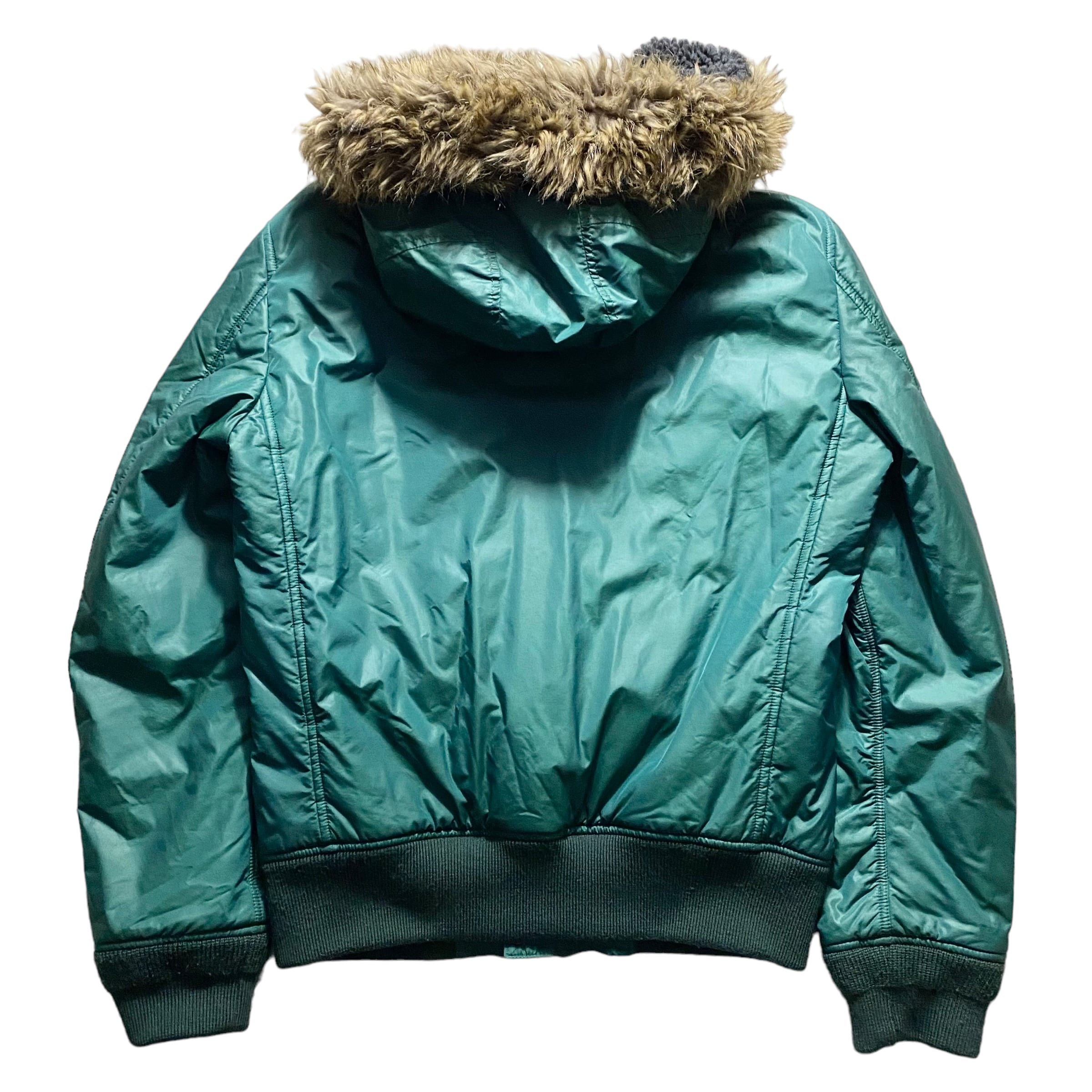 DOLCE&GABBANA green nylon blouson with fur | NOIR ONLINE