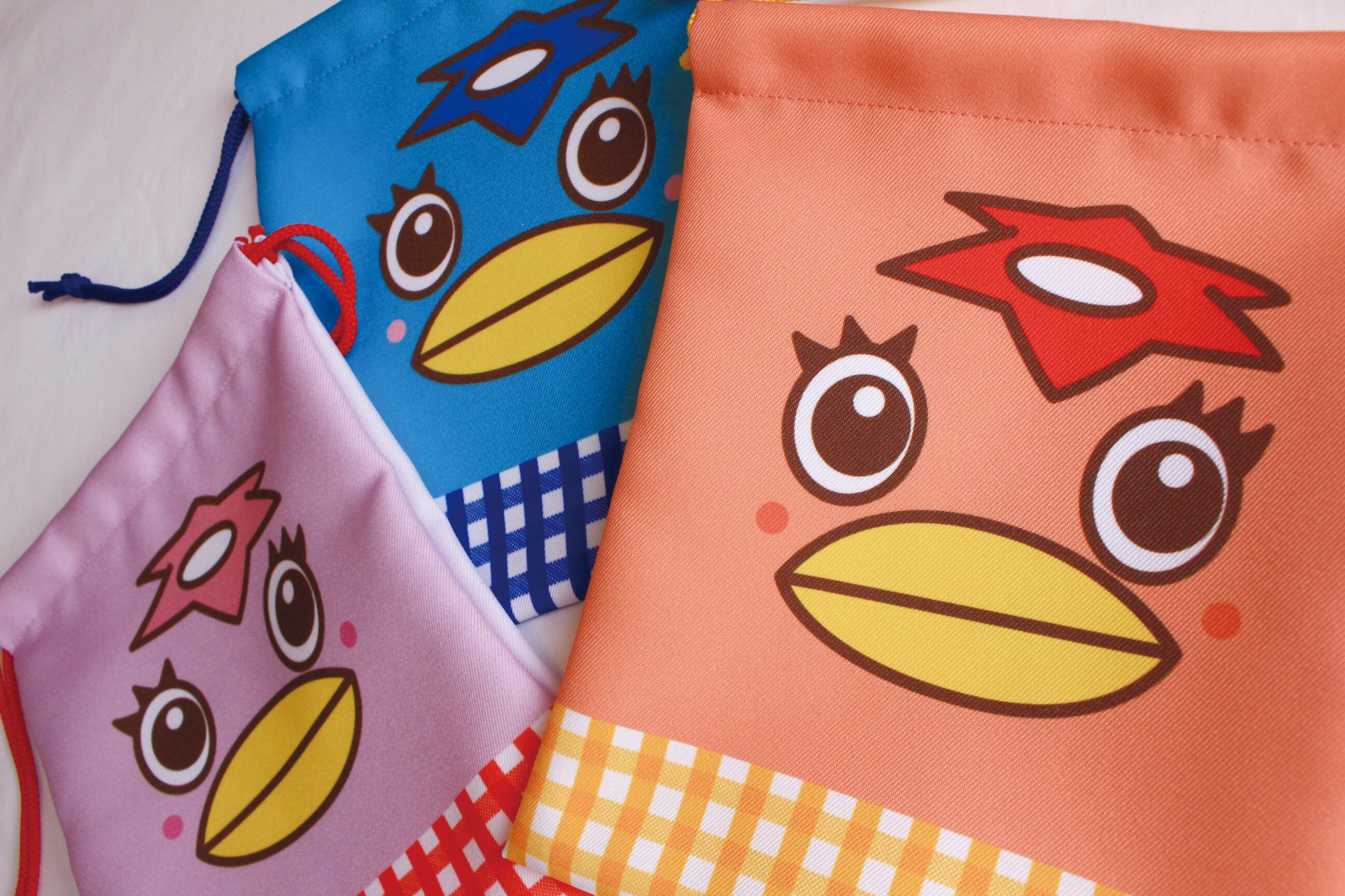 公式】うながっぱ ギンガムチェック巾着〈3色〉 | たじみDMO WEBSHOP