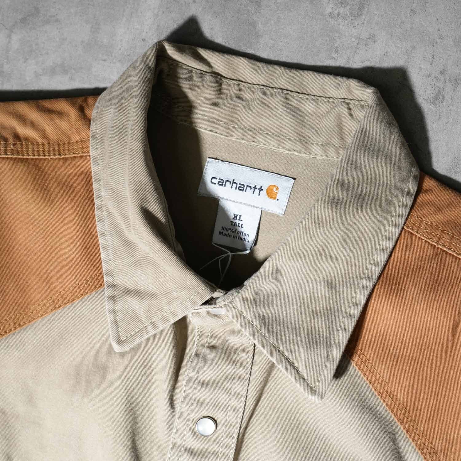 carhartt　ワークシャツ　ヴィンテージ　アメトラ　手書き Carhartt】Two-Tone Western Work Shirt / カーハート ウエスタン