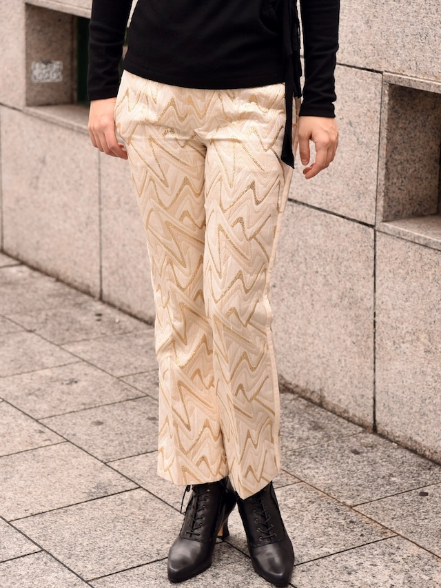 Chloe / vintage design jacquard fabric pants.