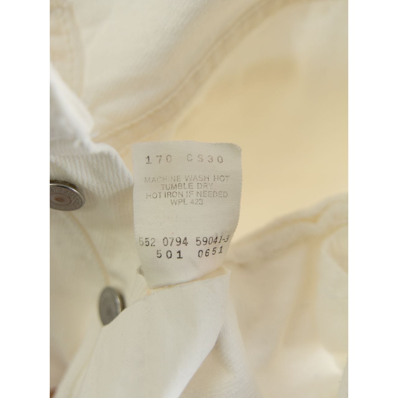 【LEVI'S 501】Made in U.S.A. 90's straight denim pants W27 L34（リーバイス アメリカ製 ストレートデニムパンツ ホワイトジーンズ）1d