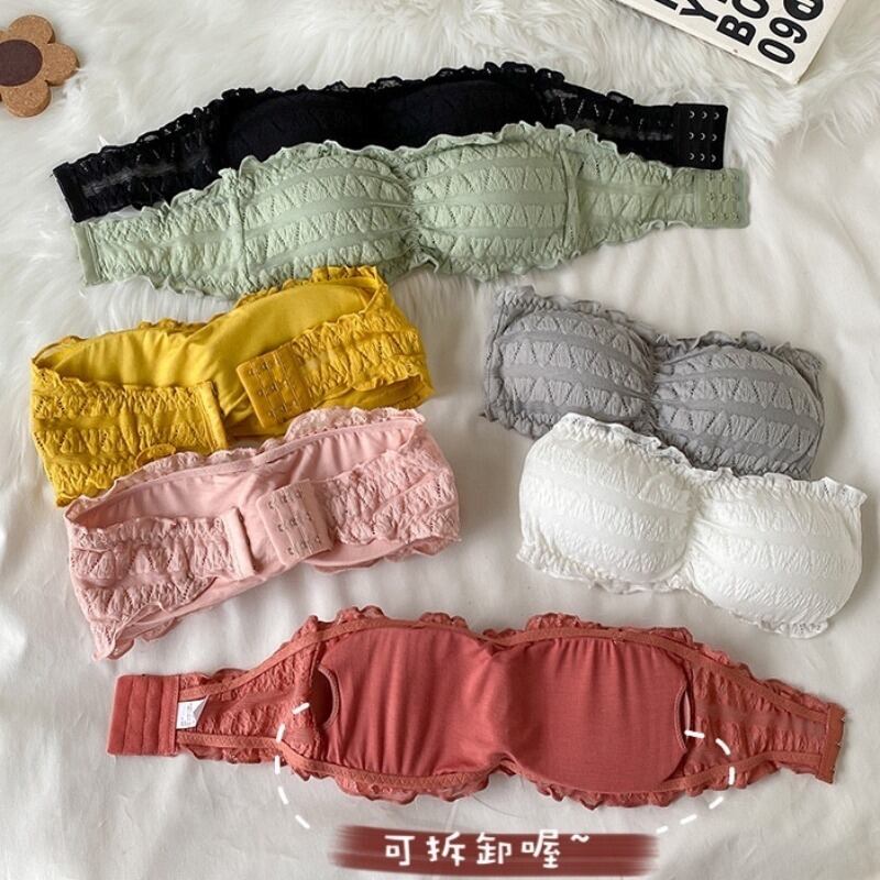 レースバックストラップレスブラ トップス レッド YY-ファッション9981003520