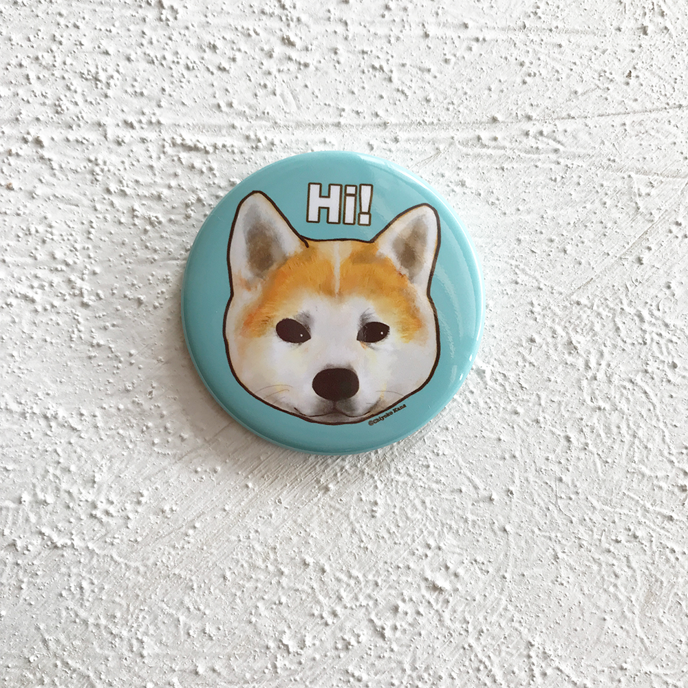 ［缶バッジ］こんにちは! Hi!［あきたいぬ］