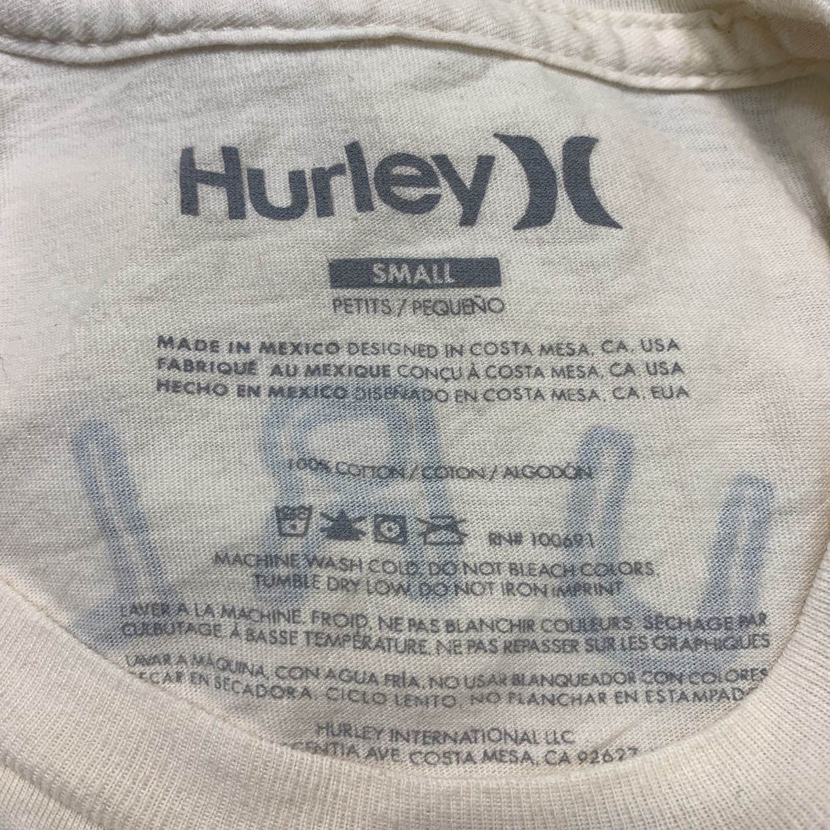 Hurley 半袖 Tシャツ Sサイズ ハーレー 白 ホワイト 古着卸 アメリカ仕入れ a406-5889