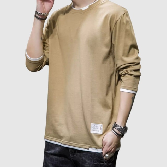ラウンドネックベーシック長袖Tシャツ H2179