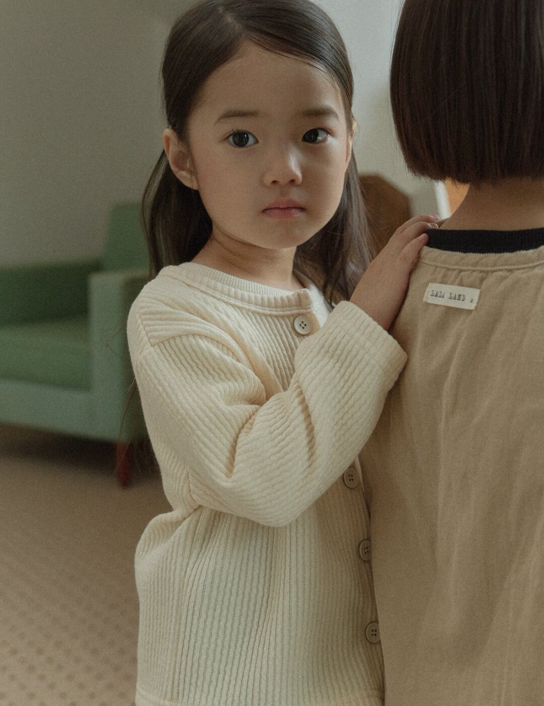 送料無料【予約】/  kids オルファーリブカーディガン /lalaland