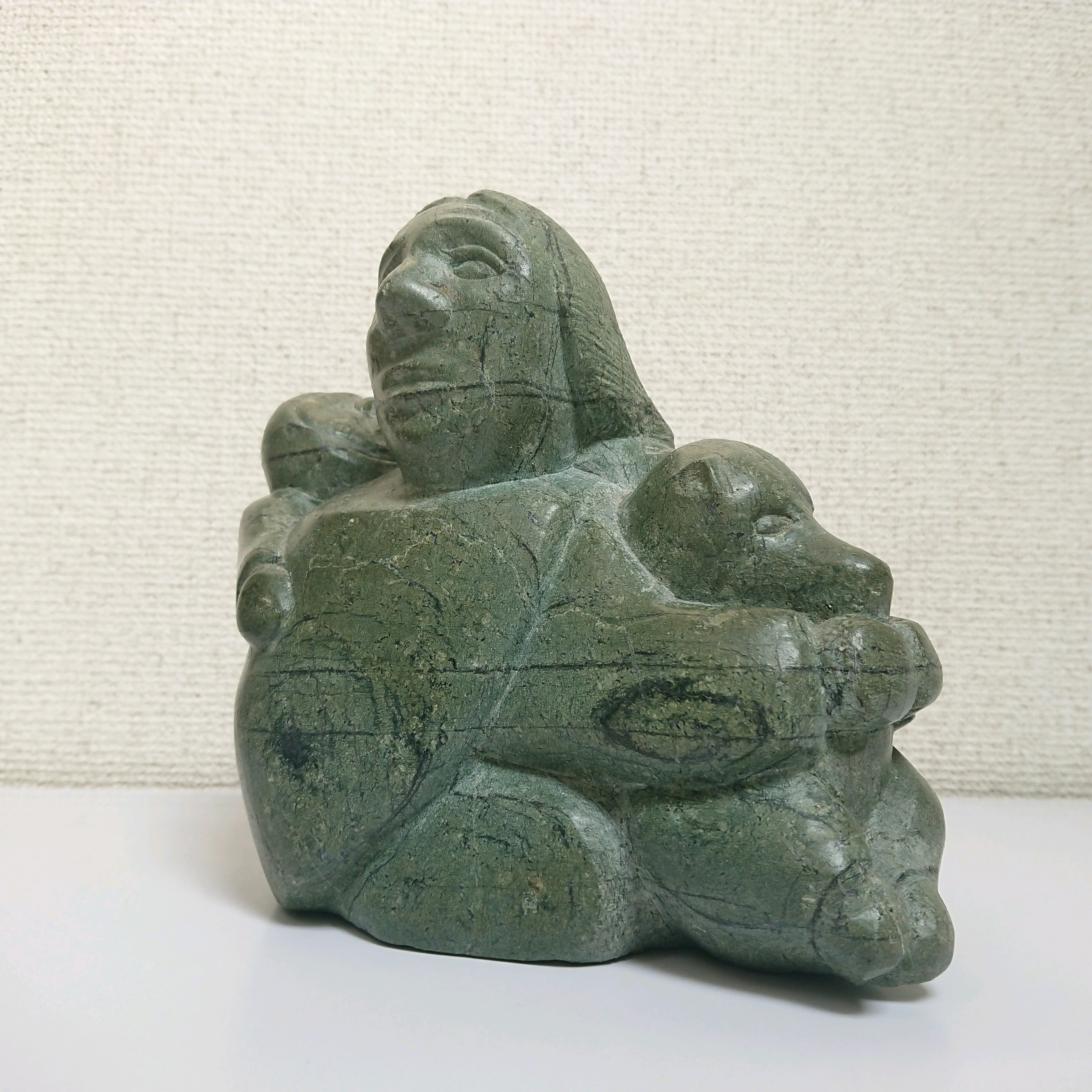 ビンテージ イヌイットアート/エスキモーアート 石像 スカルプチャー