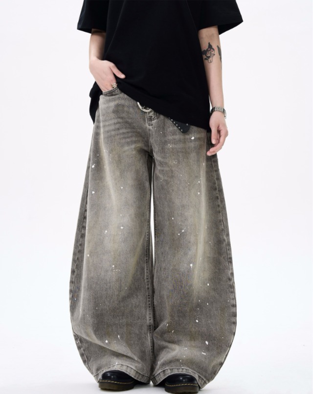 【翌日発送】Washed ink denim pants 0002