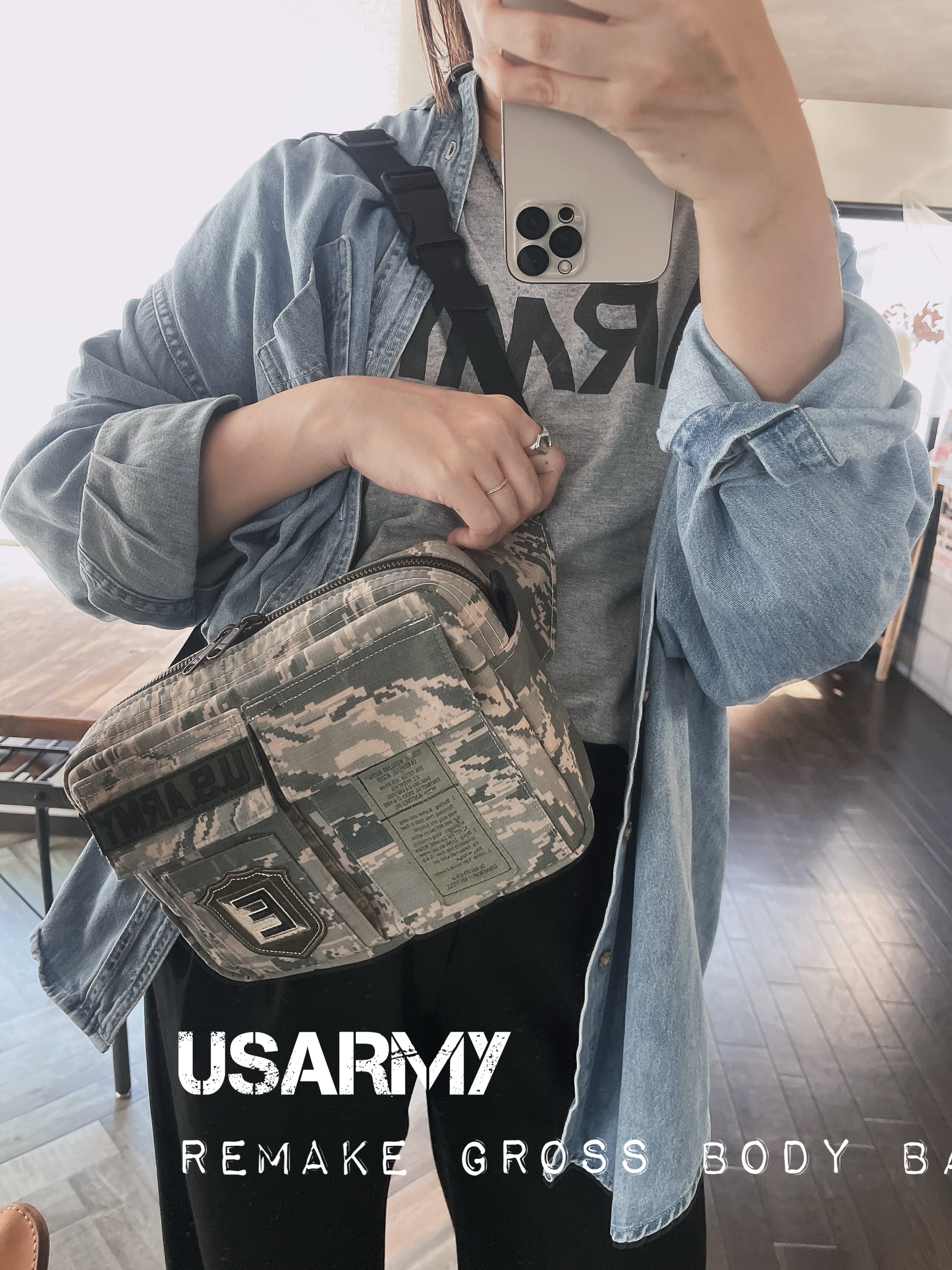 USARMY 米軍迷彩服リメイクトートバッグ | Cerulean