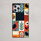 受注生産 iPhoneケース 花と葉の民芸パッチワーク｜フォークアート FMSY013B