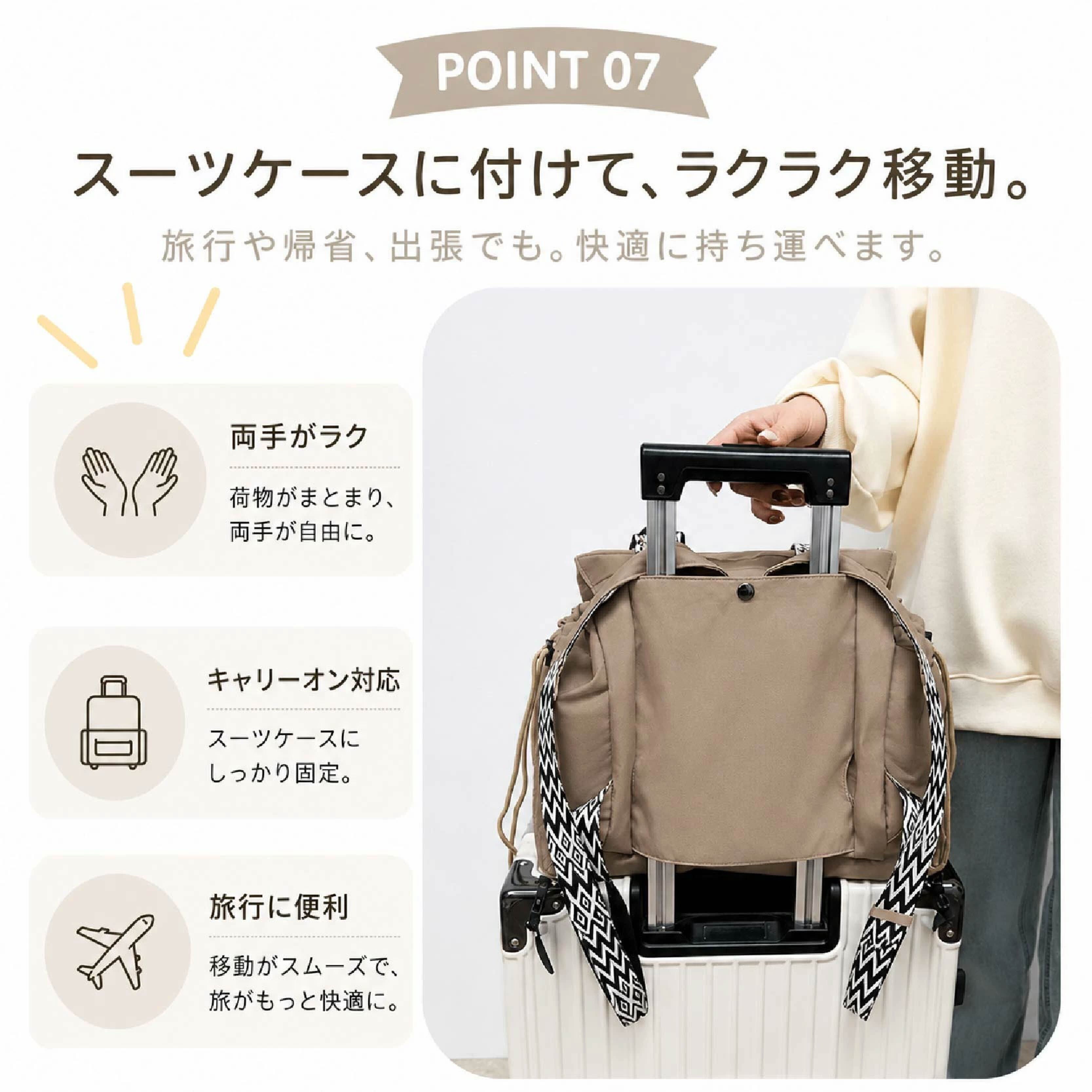 601 . 大容量バッグ 3WAY 多機能バッグ 旅行バッグ マザーズバッグ