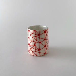 Votive Candleholder / Vase Orange Spider Web｜ボーティブ キャンドルホルダー フラワーベース オレンジ スパイダーウェブ