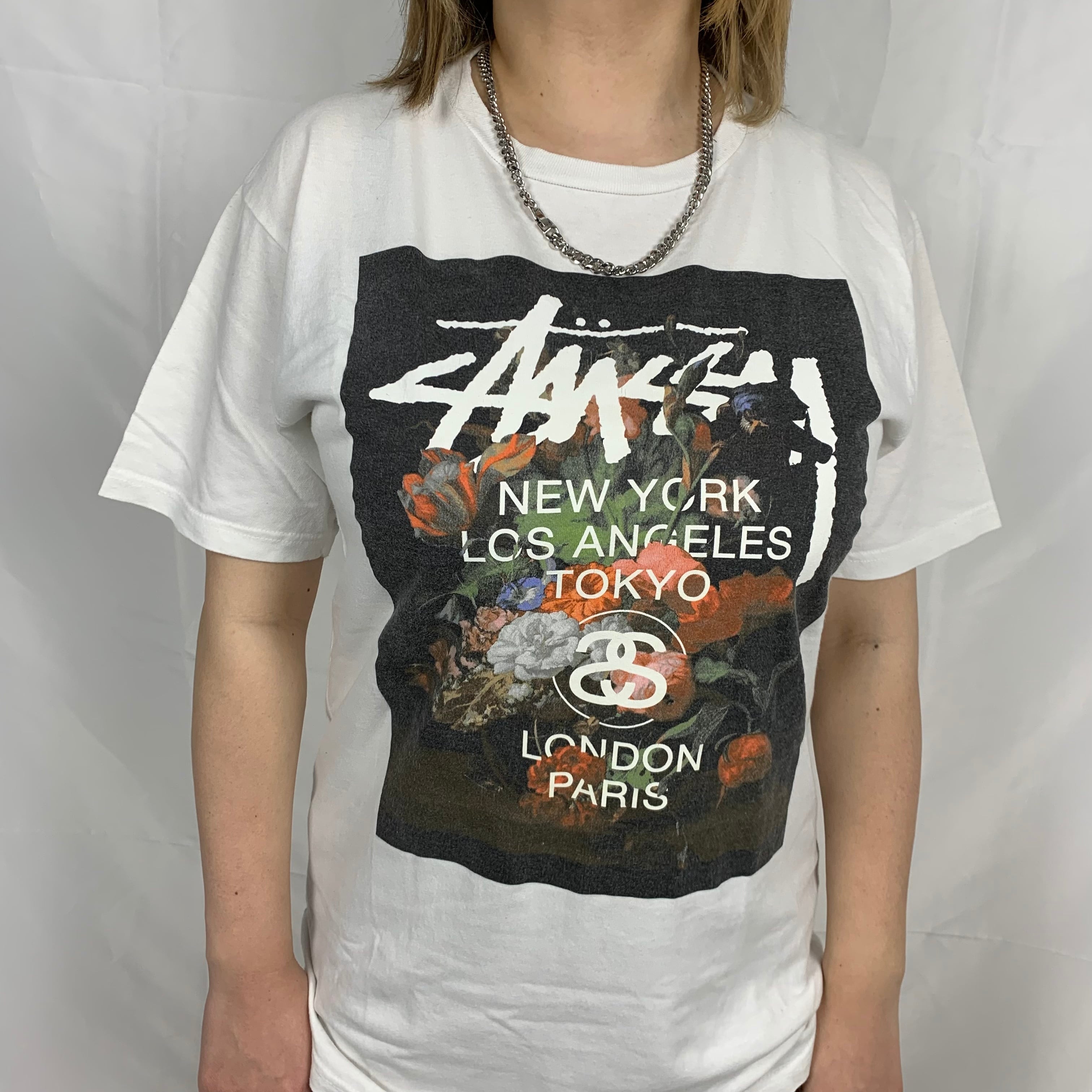 【希少】ステューシー《STUSSY》ワールドツアー 絵画 Tシャツ