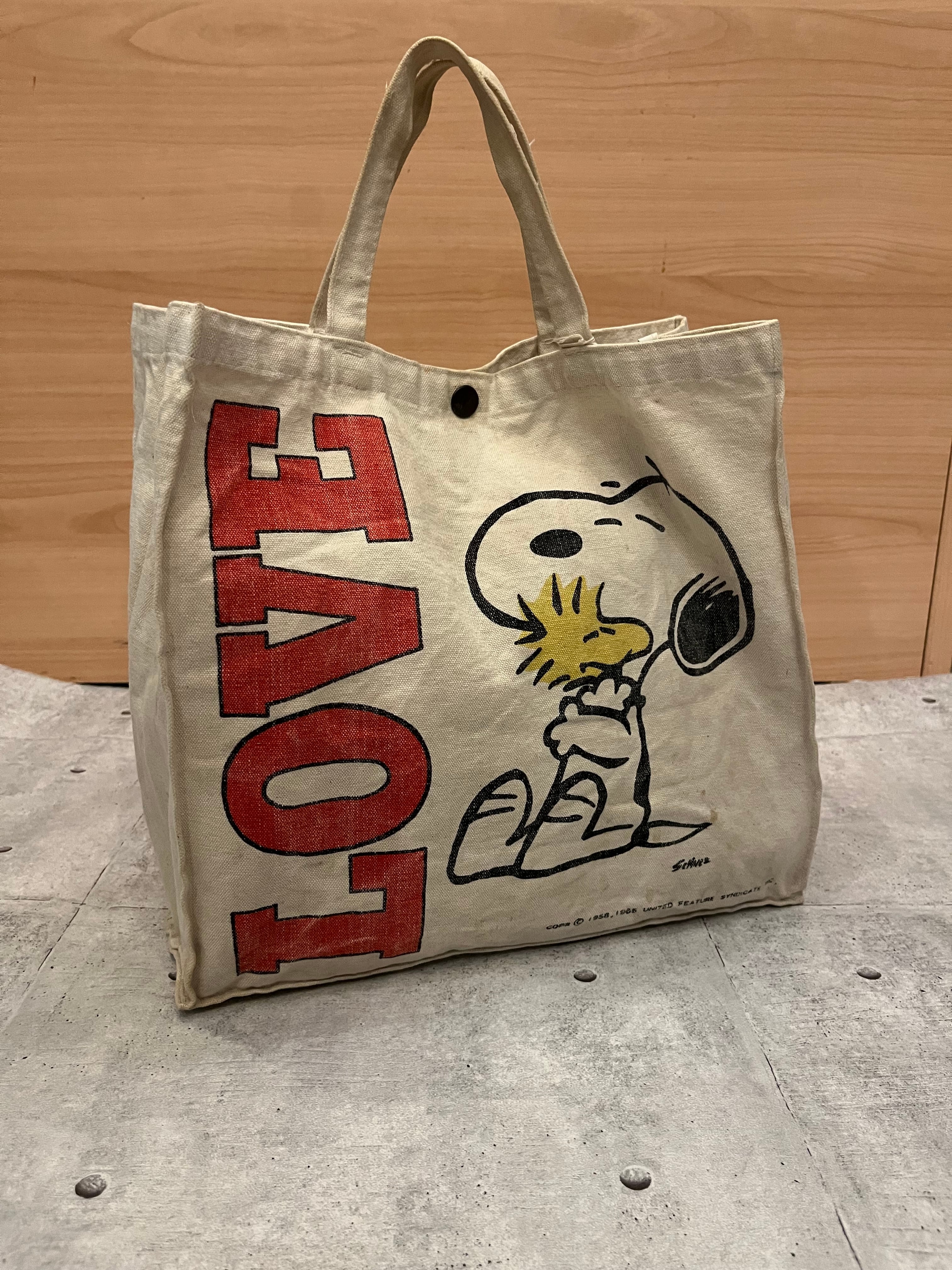 60s〜70s Peanuts SNOOPY Canvas Tote Bag 60年代〜70年代 ピーナッツ