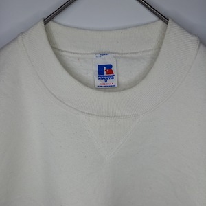 希少品　90s　アメリカ製　ラッセル　スウェット　トレーナー　無地　ホワイト　M