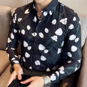 formal wear print shirt tops 00256