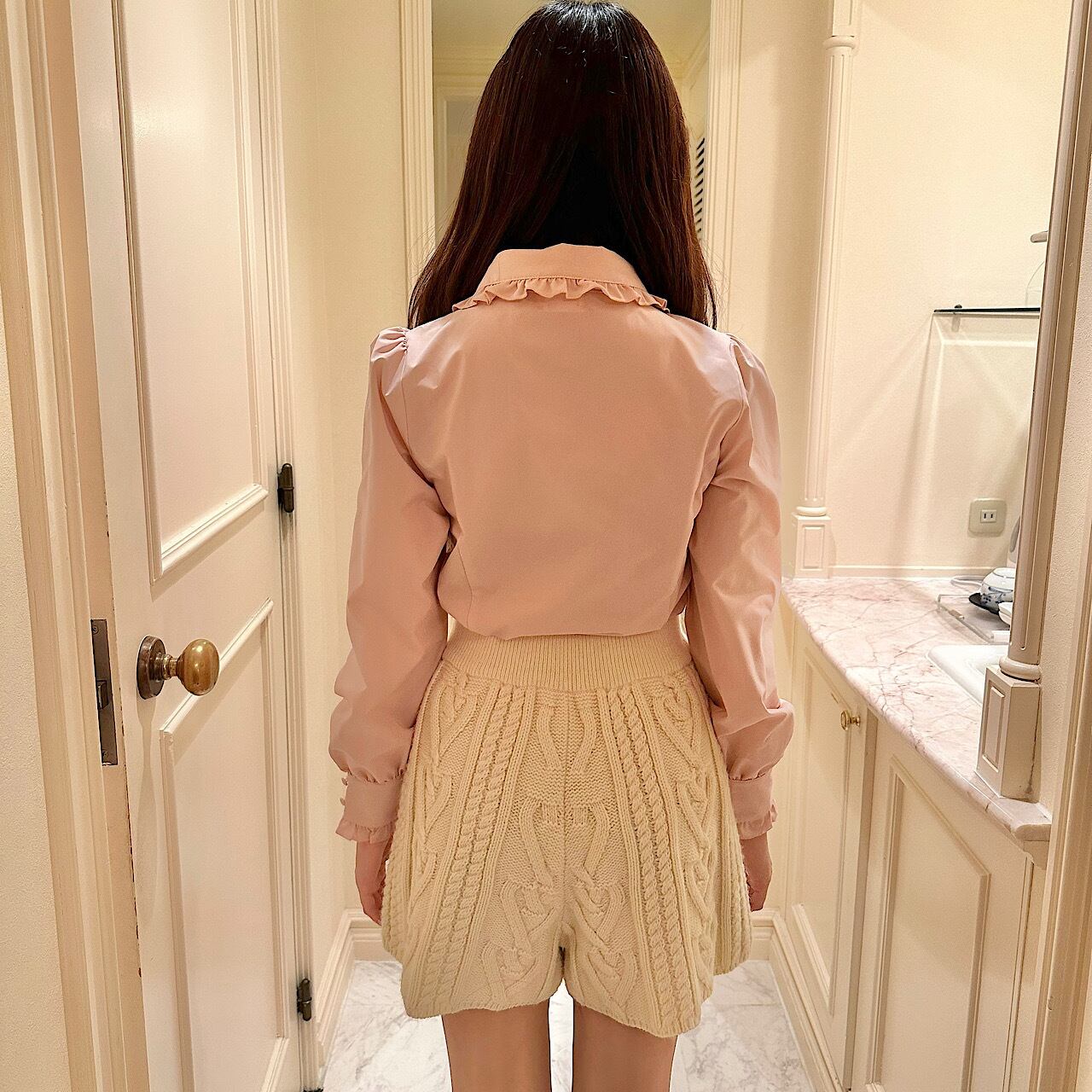 meltie 2way ribbon tie blouse