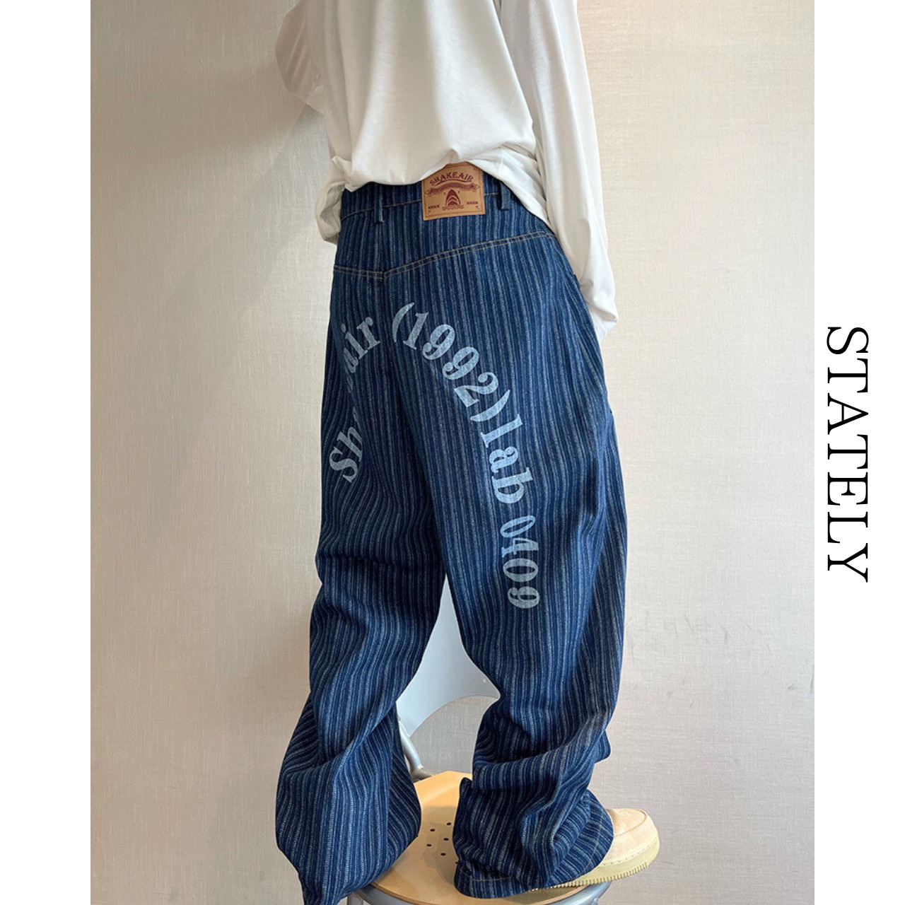 Wide Stripe Denim Pants_B26・画像15