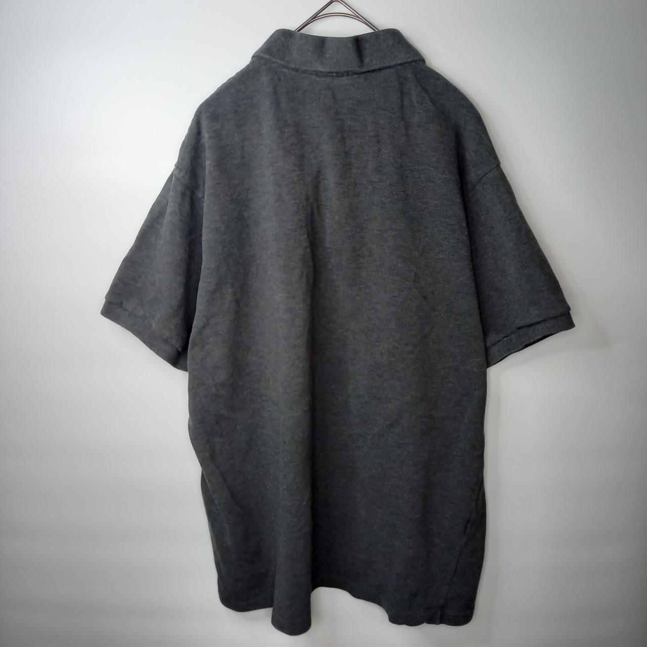 ラコステ　ポロシャツ　刺繍ロゴ　シェルボタン　ユーロ古着　グレー　6サイズ