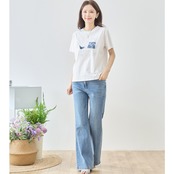 TRUBE デコビジューハイヒール＆バッグ柄Tシャツ 【M~L】ホワイト